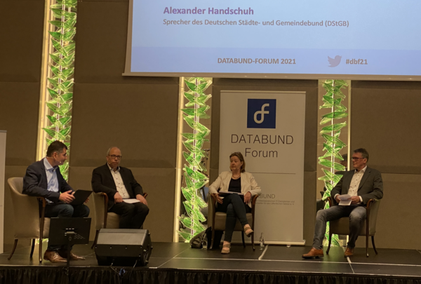 GAIA-X Panel - Sirko Scheffler, Alexander Handschuh, Tina Siegfried, Dr. Rolf Beyer (v.l.) © Thomas Patzelt, Teleport GmbH