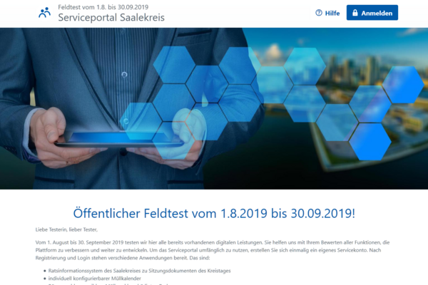 Screenshot 2019 09 17 Startseite Serviceportal Saalekreis © brain-SCC GmbH