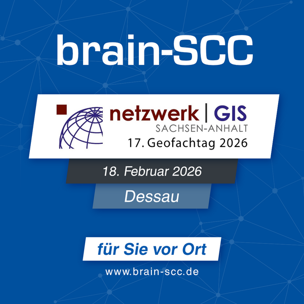 Kalender brain SCC Anzeige 1080x1080px 2026 netzwerk gis geofachtag
